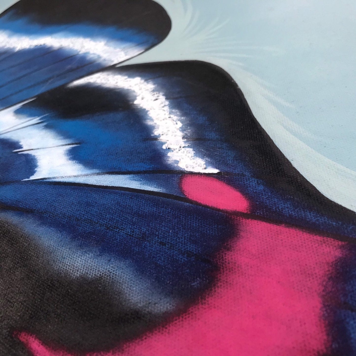 A Touch of Fuchsia: Original Mixed Media Butterfly Wall Art