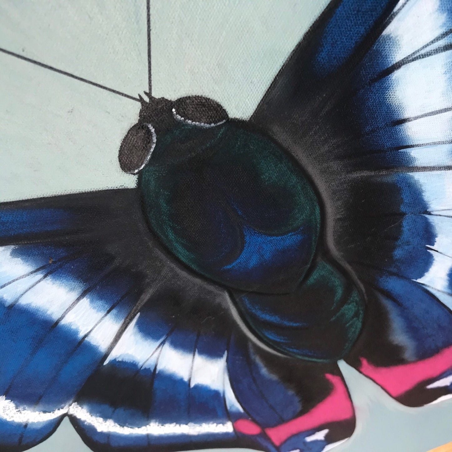 A Touch of Fuchsia: Original Mixed Media Butterfly Wall Art