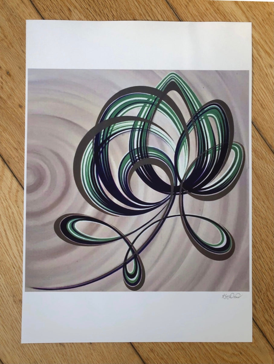 Modern Botanical Abstract Art Print - Original design and Signed